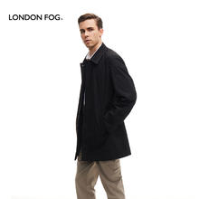 LONDON FOG 敦雾春季商务休闲宽松版风衣外套单排暗筒翻领中长款百搭风衣男