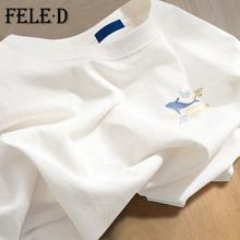 FELE·D 飞拉丹顿 100%新疆纯棉短袖专柜大牌清仓t恤夏季宽松大码体恤上衣