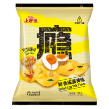 plus会员：上好佳 休闲膨化零食咸蛋黄薯片 袋装155g