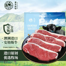 春禾秋牧 进口原切草饲西冷牛排 薄切西冷烧烤片1.2kg 烧烤季野炊