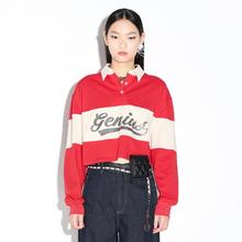 d'zzit 地素 dzzit地素 专柜翻领棉质休闲拼接卫衣女