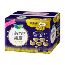 乐而雅（laurier）F系列进口卫生巾加长夜用40cm*7片 丝薄瞬吸透气清爽 敏感肌可用