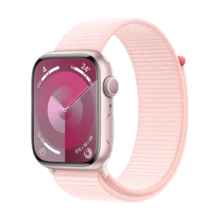 PLUS会员：Apple  Watch Series 9 智能手表 GPS款 45毫米 亮粉色回环式运动表带 MR9J3CH/A