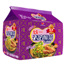 Plus会员:统一 老坛酸菜牛肉面 121g*5袋*2件