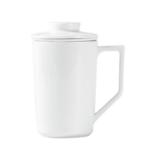 金镶玉 茶杯 白瓷带过滤水杯创意陶瓷三件套泡茶杯马克杯 尚白办公杯±400ml