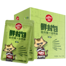 顽皮（Wanpy）Happy100猫零食金枪鱼海燕鱼鲜封包840g(70g*12袋)猫湿粮