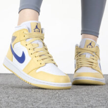 耐克（NIKE）篮球鞋aj女鞋Air Jordan 1 aj1运动鞋休闲板鞋BQ6472-800【潮】 BQ6472-701黄白 37.5