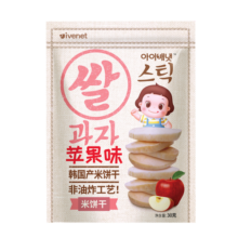 艾唯倪（ivenet）米饼儿童零食磨牙饼干宝宝零食不是辅食韩国进口 苹果味30g