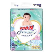 大王 GOO.N 婴儿尿裤花信风小短裤宝宝尿不湿 环贴纸尿裤M66(6-11KG)
