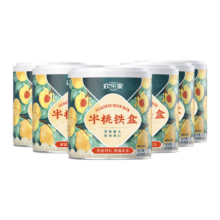 plus会员:欢乐家 半桃铁盒 黄桃罐头200g*6罐
