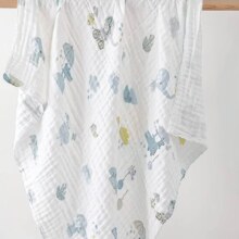 嫚熙（EMXEE）婴儿纱布浴巾新生儿洗澡包巾 雨夜童话 105cm*2件