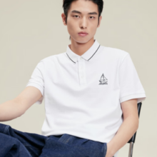 2024年夏新款！JACK&JONES 杰克琼斯 2024年夏新款男式帆船刺绣珠地棉质短袖polo衫