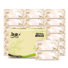 plus会员，概率券，需首购礼金:洁柔抽纸 繁花系列柔韧3层100抽*20包 +凑单品