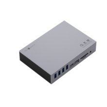 SETMSPACE雷电3扩展坞M.2NVME&SATA硬盘盒适用MacbookAir笔记本带分屏Type-C雷电拓展坞HDMI网口转换器 15合1【双雷电3+DP+视频光纤接口】 灰色