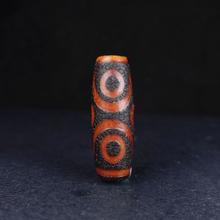 雍和金兽 玛瑙烧天珠黑皮老料火供虎牙三六眼守护锁骨手串毛衣项链吊坠配件