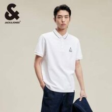 JACK&JONES 杰克琼斯 2024年夏新款男式帆船刺绣珠地棉质短袖polo衫