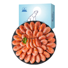 仁豪水产 头籽北极甜虾净重1.5kg（MSC认证）90-120只/kg 60%头籽率 即食