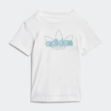 adidas 阿迪达斯 大LOGO纯棉舒适百搭透气中性童圆领T恤童装上衣短袖