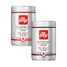 限移动端、京东百亿补贴：illy 意利 意大利进口意式黑咖啡 （中烘+深烘）咖啡豆250g*2罐