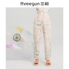88VIP会员：THREEGUN 三枪 睡裤女春夏纯棉甜美印花透气薄女士休闲长裤家居裤
