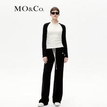 MO&Co. 摩安珂 2023冬新品松紧腰宽松直筒阔腿休闲裤MBC4PATT04 黑色-第1批