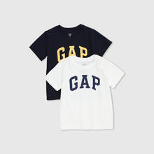 京东PLUS：Gap 盖璞 儿童纯棉字母logo短袖 黑白组合