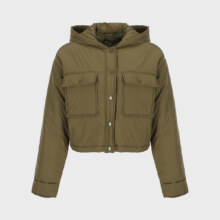 ?ZARA 女士极简保暖连帽 短款棉服