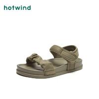 hotwind 热风 夏季新款女士时尚凉鞋百搭户外魔术贴沙滩休闲凉鞋女潮