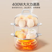 SUPOR 苏泊尔 煮蛋器 小电蒸锅 煮鸡蛋 多功能家用双层蒸蛋器 旋钮可定时自动断电 Z16YK958 米白色