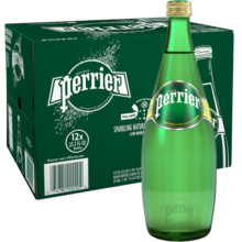巴黎水（Perrier ） 法国原装进口 原味气泡水矿泉水 750ml*12瓶