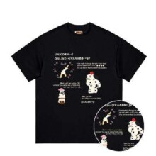 i.t ccaabb 情侣款趣味卡通烫画纯棉圆领T恤