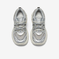 Bata 拔佳 老爹鞋女2024春季时尚运动松糕厚底增高休闲鞋3725DAM4 银色