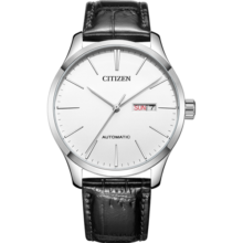 西铁城（CITIZEN）机械机芯牛皮表带时尚休闲简约商务防水男表NH8350-08B