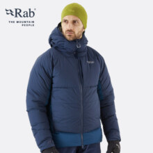 Rab 睿坡男士800蓬欧洲鹅绒连帽保暖加厚舒适高蓬羽绒服250g QDB-39 黑色/BLK S