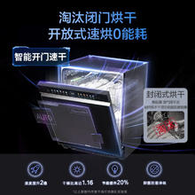 限移动端、京东百亿补贴：Haier 海尔 嵌入式15套家用洗碗机W5000洗消一体变频高水压全维精洗智能开门速干WiFi智控EYBW152266B