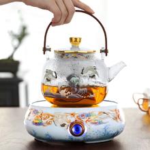 不拙 玻璃煮茶壶电陶炉煮茶器烧水壶茶具套装家用养生壶煮茶炉 1-祥云瑞鹤壶+瑞鹤电陶炉900ml