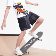 ANTA 安踏 儿童针织五分裤男童户外跑步健身休闲裤中大童夏季运动裤安踏童装