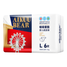 PLUS会员、需首购：爱酷熊AIKUUBEAR 畅吸纸尿裤L6片