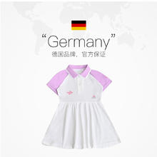 adidas 阿迪达斯 女童装POLO裙运动连衣裙中长短袖翻领T恤JF3872