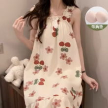 26日0点！ 2024年新款！可爱伴女士薄款带胸垫睡裙