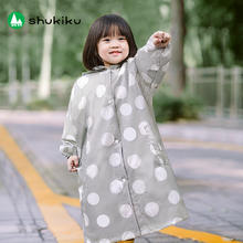 SHUKIKU 儿童雨衣户外防水 灰色淘气波点
