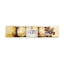 费列罗（FERRERO）榛果威化巧克力制品5粒62.5g 礼盒装喜糖伴手礼节日生日礼物零食