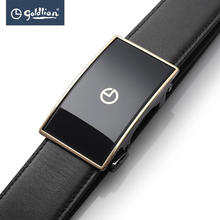 goldlion 金利来 男士金边镜面自动扣烫金logo腰带 头层牛皮 -黑色