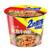 京东百亿补贴、plus会员立减:统一 来一桶 大桶红烧牛肉面 138g*12桶 整箱装  泡面夜宵速食面