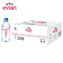 依云（evian）矿泉水 法国原装进口 330ml*24瓶箱装饮用水高端矿泉水天然弱碱水