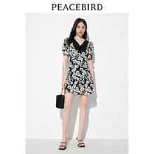 PEACEBIRD 太平鸟 女装2024夏季新款翻领碎花连衣裙A1FAD2E01