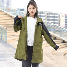 THE NORTH FACE 北面 冲锋衣女款24一月春夏新款户外防风防水透气长款风衣外套87W3 RMO绿色 M