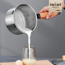 EWIWE辅食锅食品级不锈钢/实木手柄/有盖 18cm