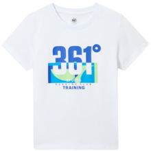 361°童装儿童短袖2024夏季男童短袖t恤男大童夏季短袖上衣 白 160