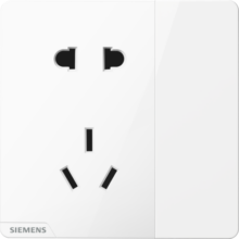 西门子（SIEMENS） 皓彩米绒白哑光无边框大面板 开关插座面板暗装86型奶油风插座 一开五孔(单控)